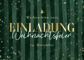 Einladung Weihnachtsfeier grün gestreift
