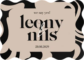 Einladung Wellenkarte abstrakte Wellenform Hochzeit