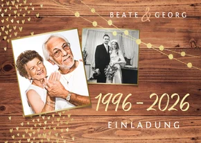 Einladung zum Hochzeitsjubiläum Holz mit Fotos