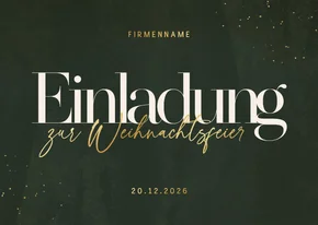 Einladung zur Weihnachtsfeier Goldakzente