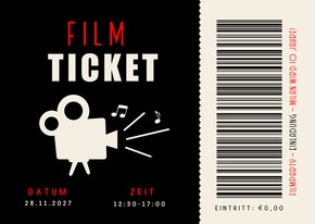 Einladungskarte 10. Kindergeburtstag Filmticket