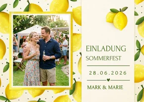 Einladungskarte Foto Zitronen Gartenfest Sommer