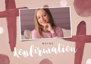 Einladungskarte Konfirmation Foto gemaltes Kreuz
