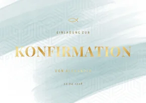 Einladungskarte Konfirmation grafischer Look Foto innen