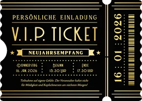 Einladungskarte Neujahrsempfang V.I.P. -Ticket