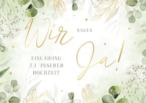 Einladungskarte zur Hochzeit Aquarellzweige