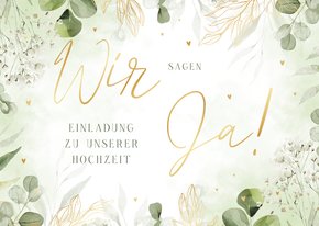 Einladungskarte zur Hochzeit Aquarellzweige