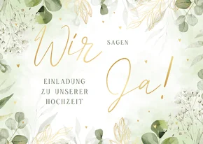 Einladungskarte zur Hochzeit Aquarellzweige