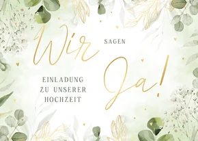 Einladungskarte zur Hochzeit Aquarellzweige