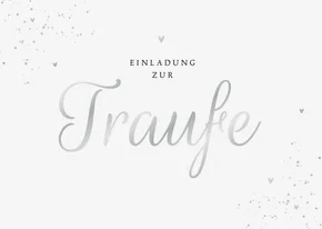 Einladungskarte zur Traufe Silberschrift