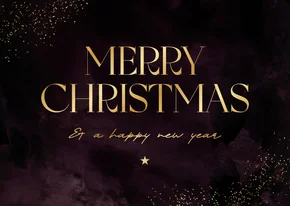 Elegante Firmen-Weihachtskarte 'Merry Christmas' Goldschrift