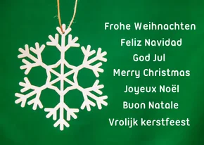 FairTrade Weihnachtskarte geschäftlich weißer Holzstern