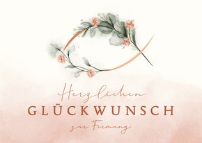 Firmung Glückwunschkarte Ichthys & Zweige Aquarell