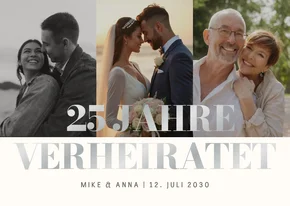 Foto-Einladungskarte 25 Jahre Hochzeitstag Silberhochzeit
