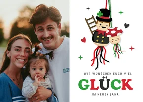 Foto-Neujahrskarte Glücksbringer Schornsteinfeger