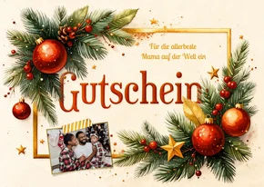 Foto-Weihnachtskarte Geschenkgutschein Weihnachtsdeko