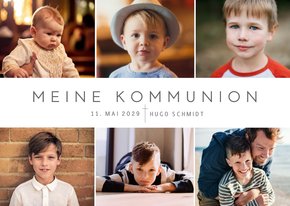 Fotocollage Einladungskarte Kommunion minimalistisch