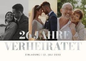 Fotocollage Hochzeitsjubiläum Einladungskarte 26 Jahre