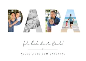 Fotocollage PAPA Vatertagskarte Buchstaben