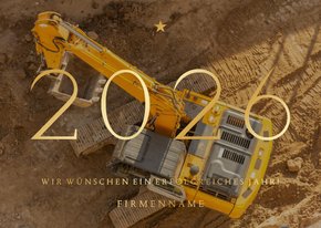 Fotokarte 2026 Weihnachtsgrüße Firma Goldschrift