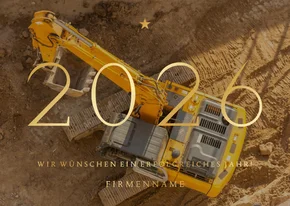 Fotokarte 2026 Weihnachtsgrüße Firma Goldschrift