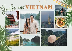 Fotokarte aus dem Urlaub Tropisch Palmen Lichterkette