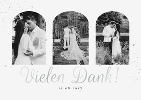 Fotokarte Danke Hochzeit Silberschrift