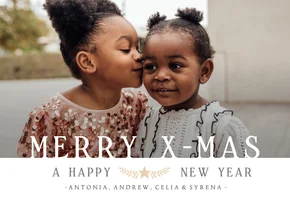 Fotokarte 'Merry X-Mas' Weihnachtsgrüße schlicht