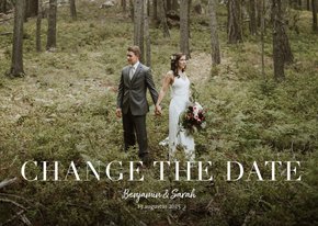 Fotokarte Terminänderung 'Change the Date'