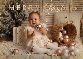 Fotokarte Weihnachten 'Merry Chistmas' Goldstaub