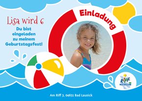 Geburtstagseinladung Kinder Riff Freizeitbad 1