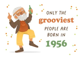 Geburtstagskarte Hippie-Mann mit Groove