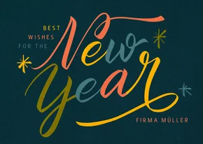 Geschäftliche Neujahrskarte mit modernem Lettering