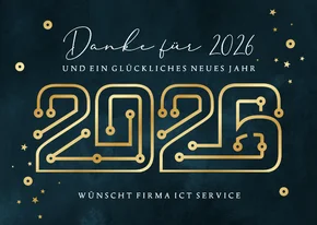 Geschäftliche Neujahrskarte Tech-Betrieb