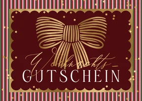 Geschenkgutscheinkarte Weihnachten Schleife