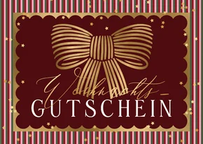 Geschenkgutscheinkarte Weihnachten Schleife