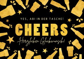 Glückwunschkarte 'Cheers' Abi bestanden