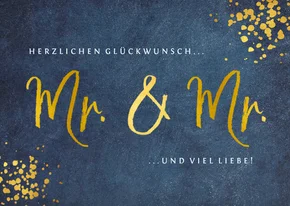 Glückwunschkarte Schwulenhochzeit Mr. & Mr.