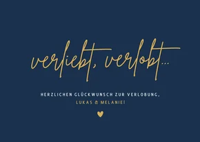 Glückwunschkarte Verlobung 'verliebt, verlobt...'