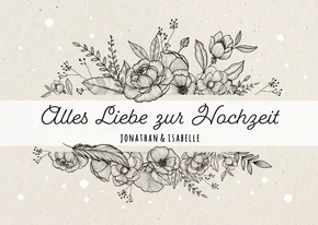 Glückwunschkarte zur Hochzeit Blumengesteck