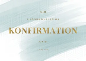 Glückwunschkarte zur Konfirmation Wasserfarbe Fisch