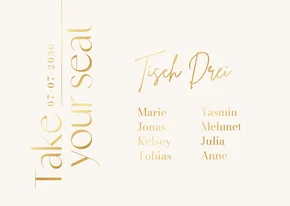  Gruppentischkarte 'Take your seat' Gold modern