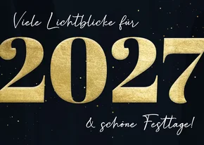 Grußkarte Neujahr 2027 Goldlook
