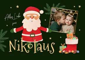 Grußkarte Nikolaustag mit Foto & kleinem Nikolaus