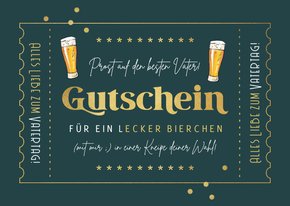 Gutschein-Vatertagskarte mit Biergläsern