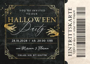 Halloween-Einladung Eintrittskarte