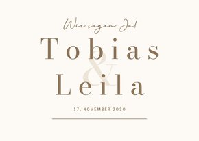 Hochzeitseinladung Beige Minimalistisch Ampersand