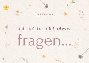 Hochzeitskarte Trauzeugin fragen Papier gepressten Blumen