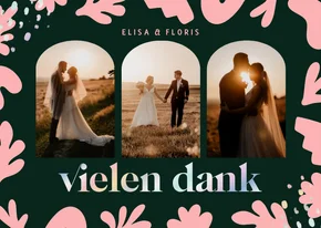 Hochzeitskarten-Dankeskarte abstrakte Blumen