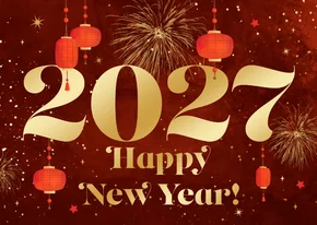 Karte chinesisches Neujahr geschäftlich 2027